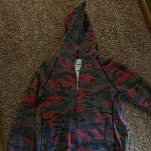Armani exchange zip up red camo